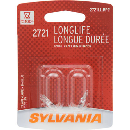 Picture of 2721LL.BP2 Long Life Blister Pack Twin Instrument Panel Light Bulb  By SYLVANIA