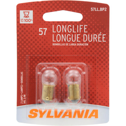 Picture of 57LL.BP2 Long Life Blister Pack Twin Instrument Panel Light Bulb  By SYLVANIA