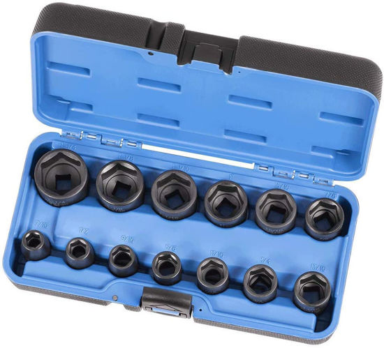 Picture of Jet 1/2-inch Drive, 13-Piece Deep SAE Professional Impact Socket Set, 6 Point, 610321