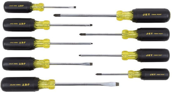 Picture of Jet Screwdriver Set  – Set of 9 - Multi Sizes for All Screw Head Types with Cushion Grip, Increased Torque, Impact Resistant